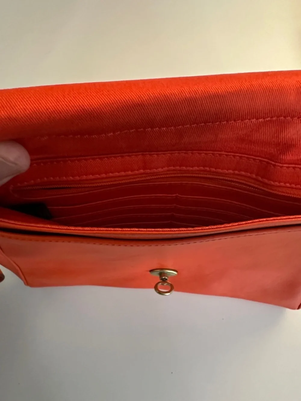 Fossil Leather‎ Orange Leopard Print Wristlet  Clutch Purse